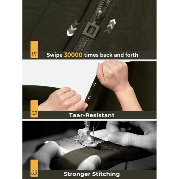 SaphiRose Women Army Green Waterproof Rain Long Lined Outdoor Raincoat with Hood - Picture 5 of 7